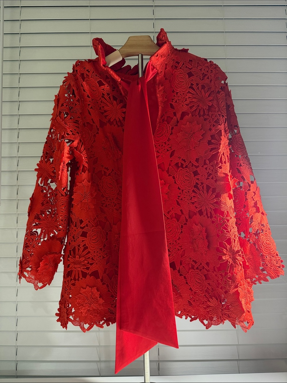 Tuckernuck Red Floral Crochet Lace Blouse - Picture 3 of 4
